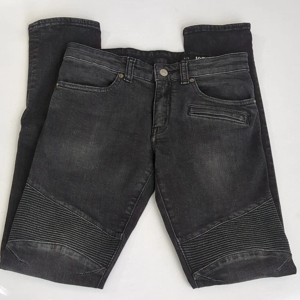 A/X J27 Skinny Biker  Stretch Jean Sz 28 Faded Black/Grey